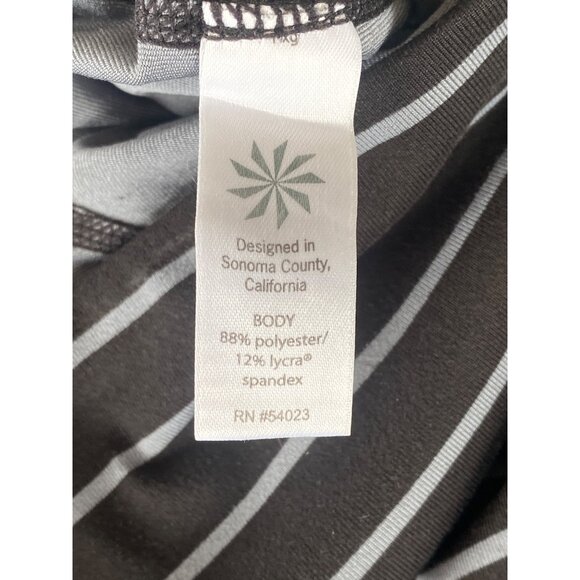 Athleta Leggings S Chaturanga Stripe Tight Black Gray Full Ankle 27" Yoga - Picture 7 of 10